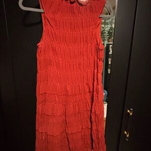 Max Studio Red Sleeveless Textured Mini Dress